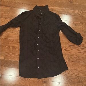 Black Button-up Julia Amory embroidered shirt dress
